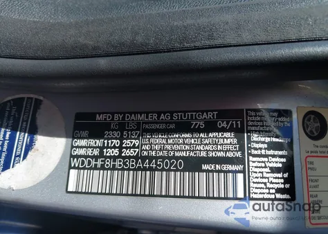 2011 Mercedes-Benz E 350 4Matic из США, поврежденный, VIN WDDHF8HB3BA445020